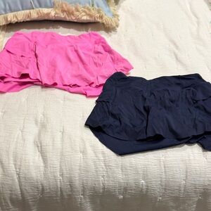 Stylish Pink and Navy Women's Athletic Shorts